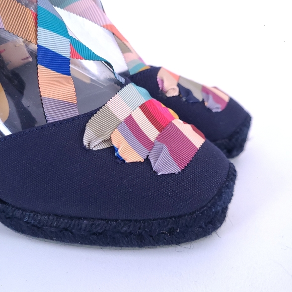 Castaner x Paul Smith Coralia Espadrille Wedge Ribbon Lace Shoes 37 Size 6.5 US - Picture 5 of 12